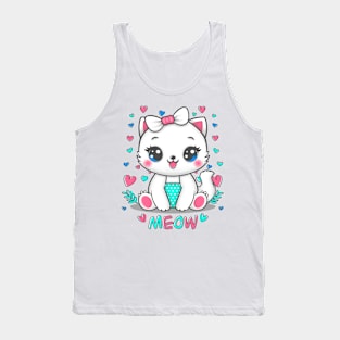 Little White Cat Tank Top